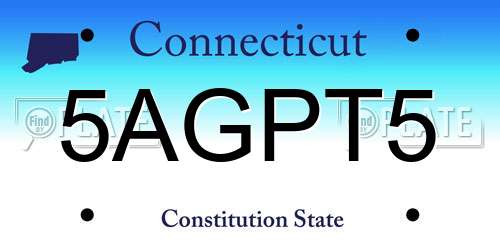 5AGPT5 Connecticut License Plate