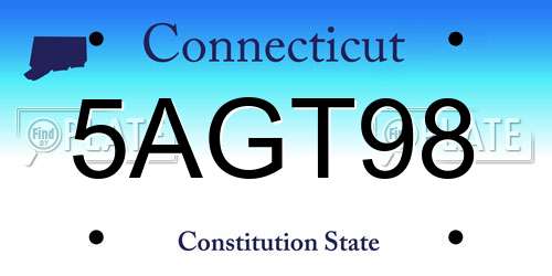 5AGT98 Connecticut License Plate