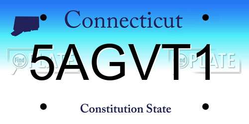 5AGVT1 Connecticut License Plate