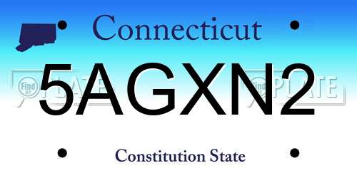 5AGXN2 Connecticut License Plate