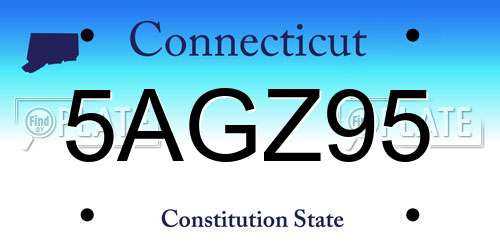 5AGZ95 Connecticut License Plate
