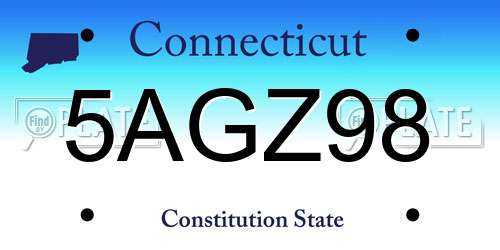 5AGZ98 Connecticut License Plate