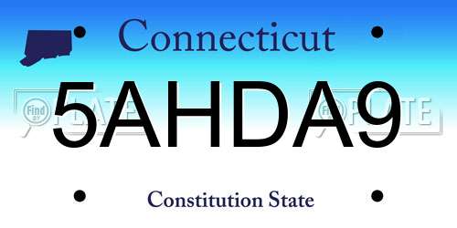 5AHDA9 Connecticut License Plate