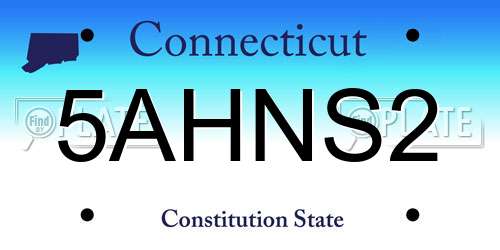 5AHNS2 Connecticut License Plate