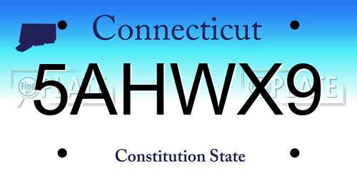 5AHWX9 Connecticut License Plate