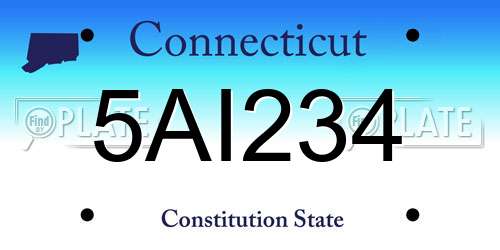 5AI234 Connecticut License Plate