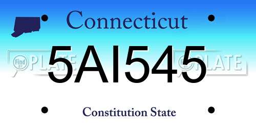 5AI545 Connecticut License Plate