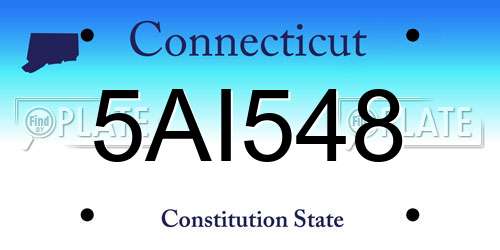 5AI548 Connecticut License Plate