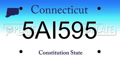 5AI595 Connecticut License Plate