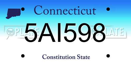 5AI598 Connecticut License Plate