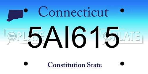 5AI615 Connecticut License Plate