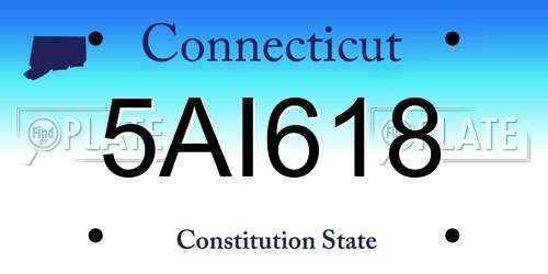 5AI618 Connecticut License Plate