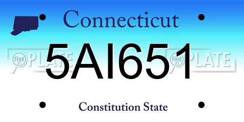 5AI651 Connecticut License Plate