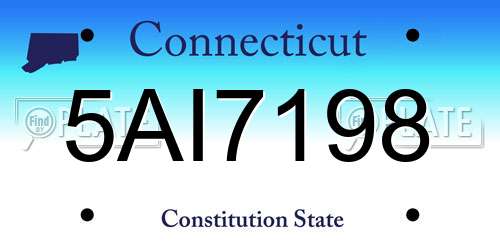 5AI7198 Connecticut License Plate