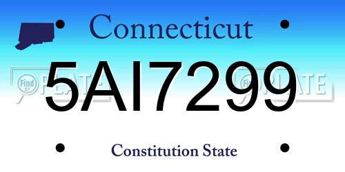 5AI7299 Connecticut License Plate