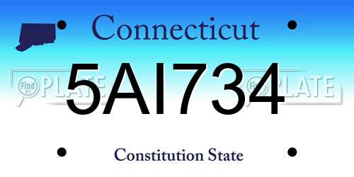 5AI734 Connecticut License Plate