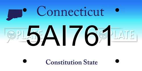 5AI761 Connecticut License Plate