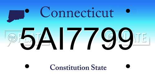 5AI7799 Connecticut License Plate