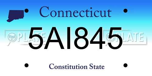 5AI845 Connecticut License Plate