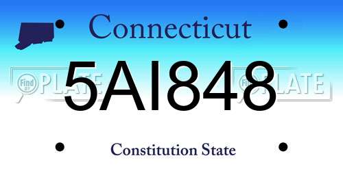 5AI848 Connecticut License Plate