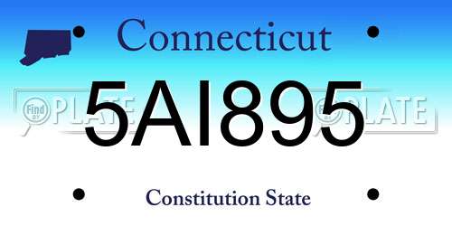 5AI895 Connecticut License Plate
