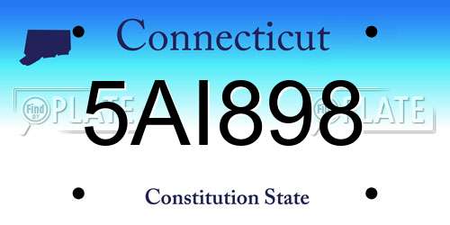 5AI898 Connecticut License Plate