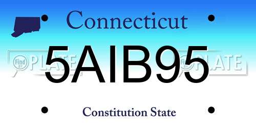5AIB95 Connecticut License Plate