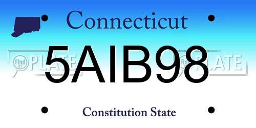 5AIB98 Connecticut License Plate