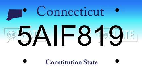 5AIF819 Connecticut License Plate