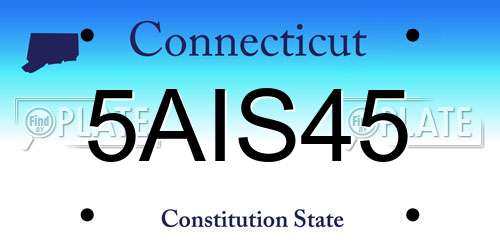 5AIS45 Connecticut License Plate