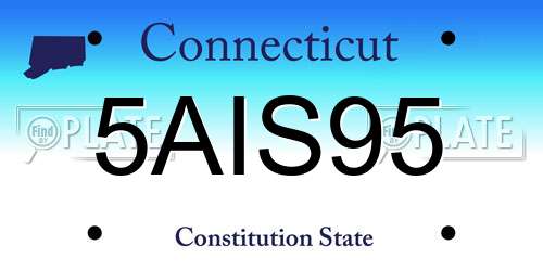 5AIS95 Connecticut License Plate