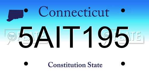 5AIT195 Connecticut License Plate