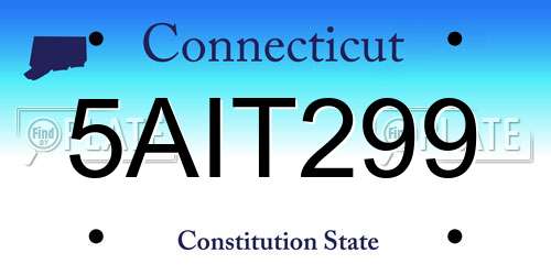 5AIT299 Connecticut License Plate