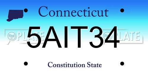5AIT34 Connecticut License Plate