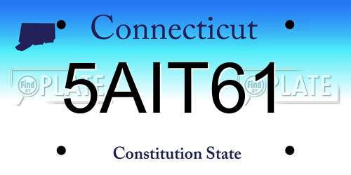5AIT61 Connecticut License Plate
