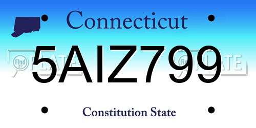5AIZ799 Connecticut License Plate