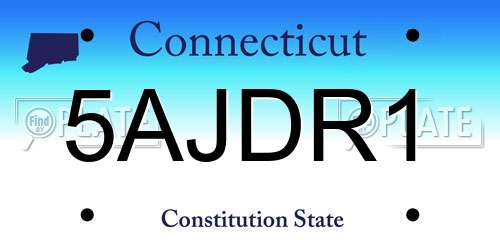 5AJDR1 Connecticut License Plate