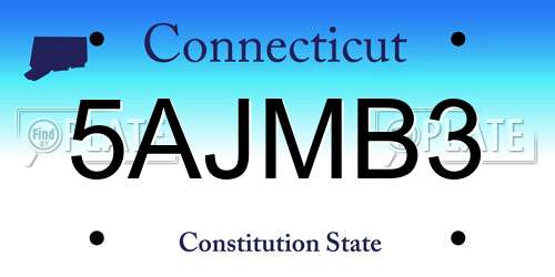 5AJMB3 Connecticut License Plate