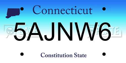 5AJNW6 Connecticut License Plate