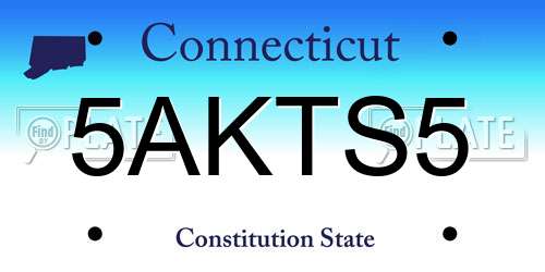 5AKTS5 Connecticut License Plate