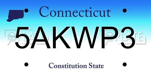 5AKWP3 Connecticut License Plate