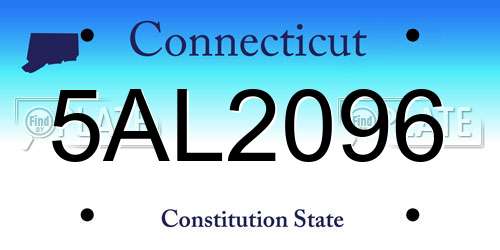 5AL2096 Connecticut License Plate