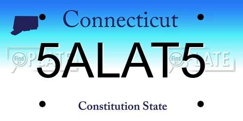 5ALAT5 Connecticut License Plate
