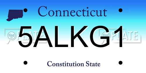 5ALKG1 Connecticut License Plate