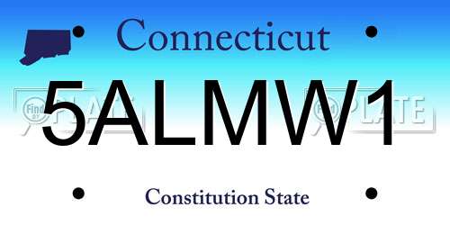 5ALMW1 Connecticut License Plate