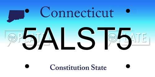 5ALST5 Connecticut License Plate