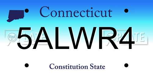 5ALWR4 Connecticut License Plate