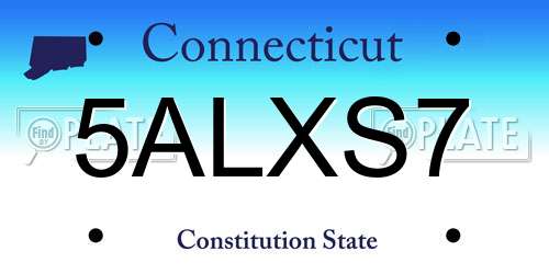 5ALXS7 Connecticut License Plate