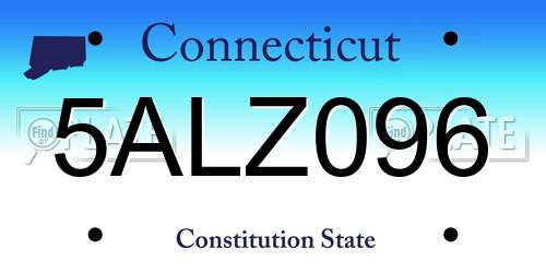 5ALZ096 Connecticut License Plate