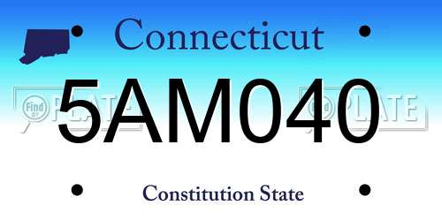 5AM040 Connecticut License Plate